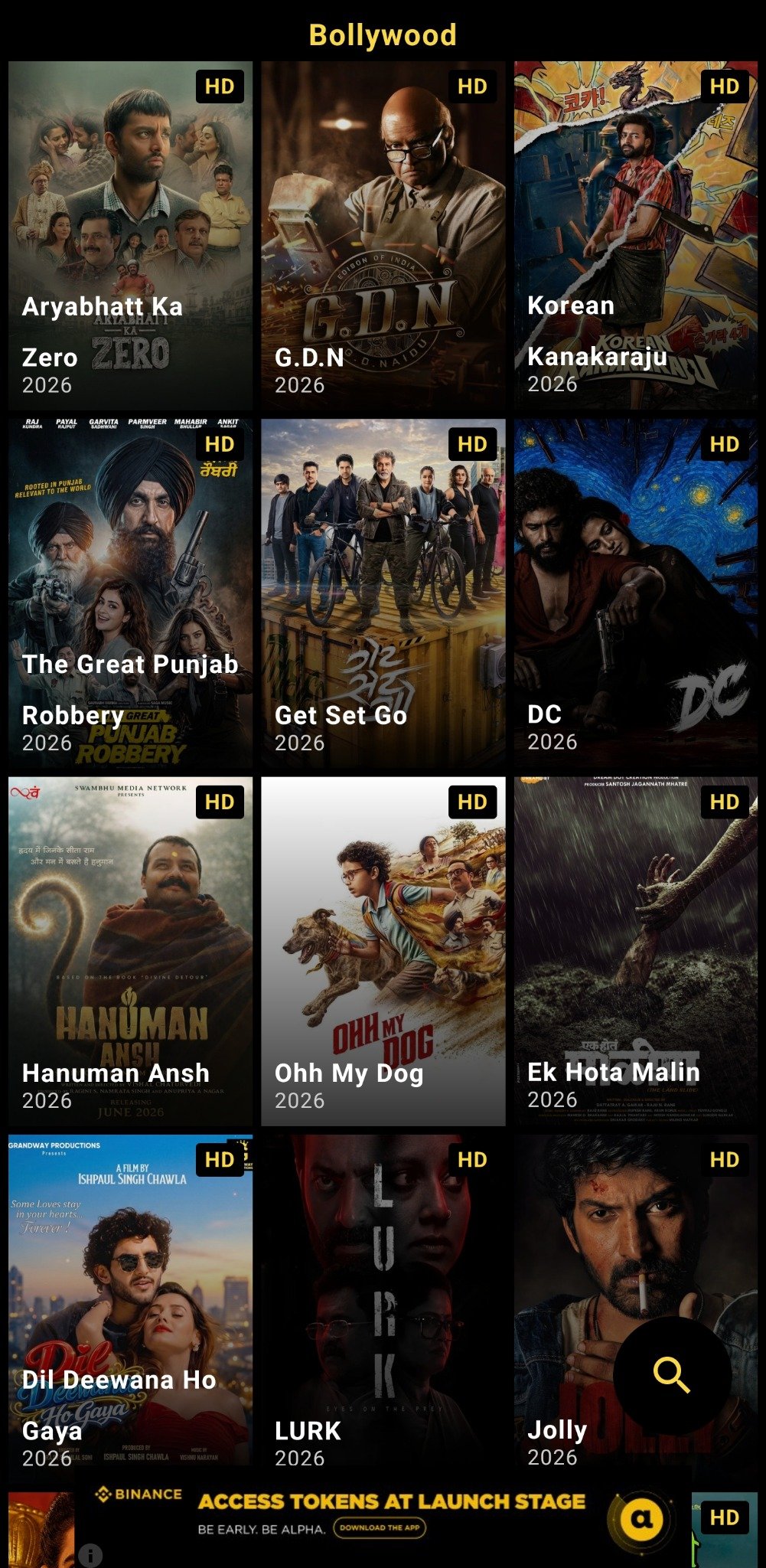 PikaShow Bollywood movie collection